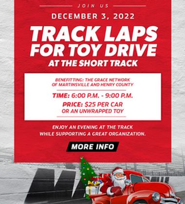 Martinsville Speedway to Host 28th Annual Christmas Toy Drive to Benefit the Grace Network of Martinsville & Henry County on Saturday, Dec. 3