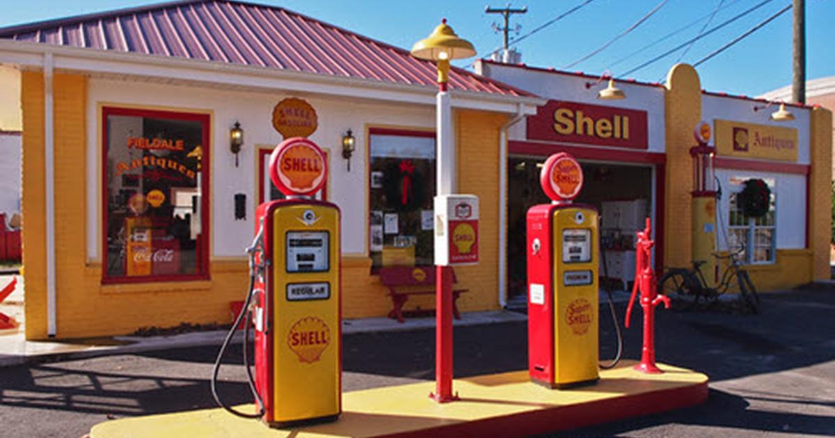 You won't find gas here, but you will find many beautiful Antiques & Collectibles!