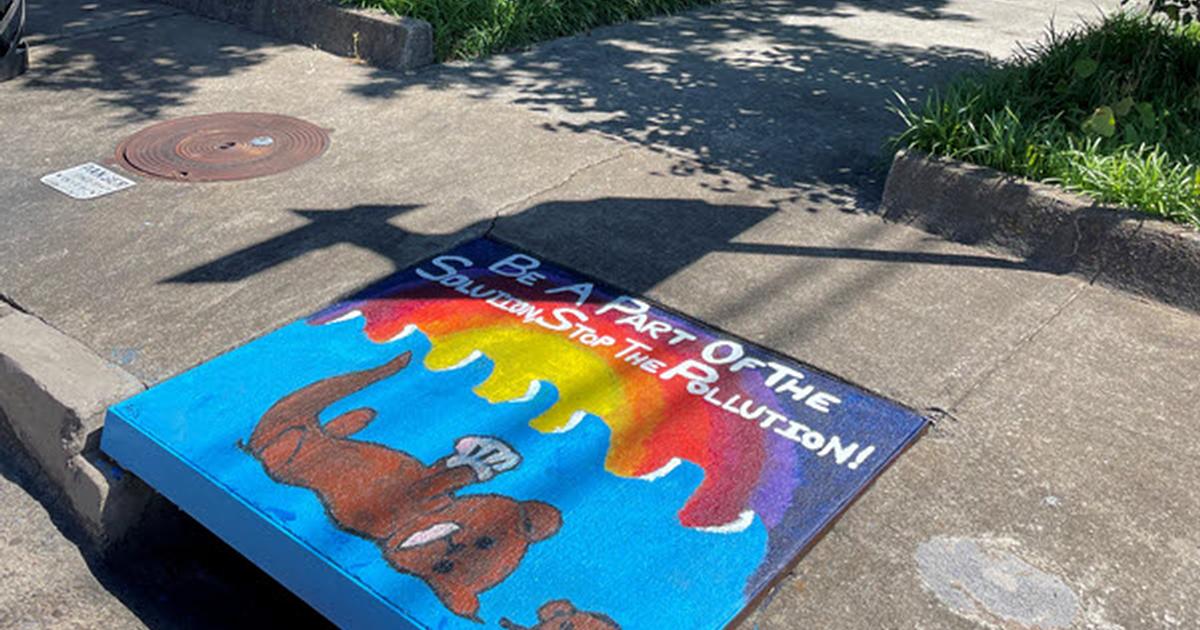 Be A Part of the Solution, Stop the Pollution Storm Drain Mural