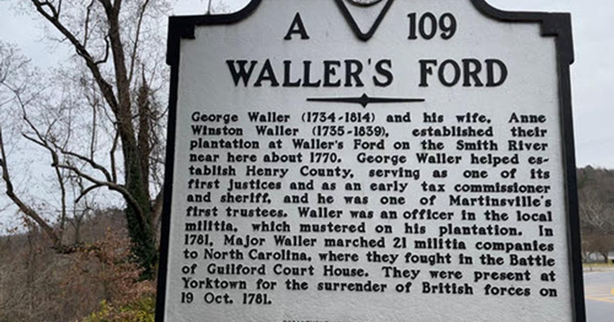 Waller's Ford Historical Marker